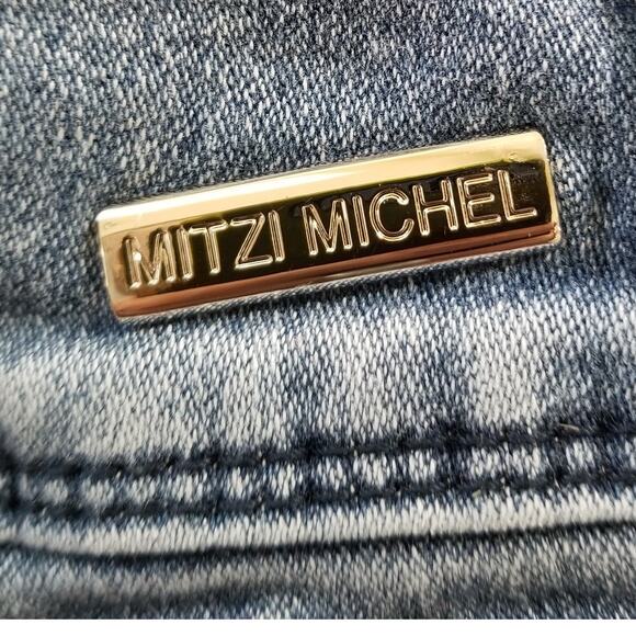 Mitzi Michel Embellished High Waisted 4-Button Skinny Jeans Sz 7 Juniors Sizing - Picture 6 of 10